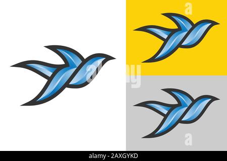 Symbole du logo Abstract Flying Dove, modèle du logo Bird Illustration de Vecteur