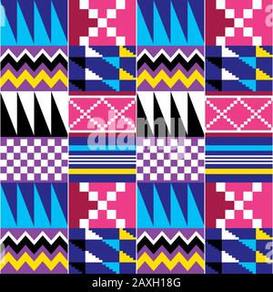 Motif géométrique tribal Kente vectoriel sans couture, style tissu nwentoma africain parfait pour les tissus et les textiles Illustration de Vecteur