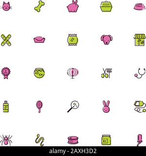 Ensemble d'icônes et d'accessoires Illustration de Vecteur