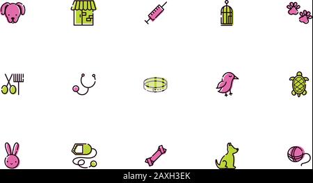 Ensemble d'icônes et d'accessoires Illustration de Vecteur