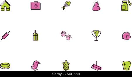 Ensemble d'icônes et d'accessoires Illustration de Vecteur