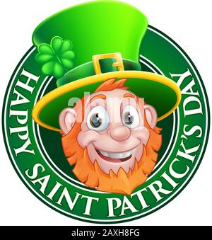 Leprechaun St Patricks Day – Élément De Conception De Dessin De Dessin Animé Illustration de Vecteur