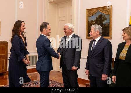 Natalia Woerner, Heiko Maas, Frank-Walter Steinmeier, Joachim Gauck Beim Defilee, Abendessen Zu Ehren Von Joachim Gauck 80. Geburtstag Im Schloss Bell Banque D'Images