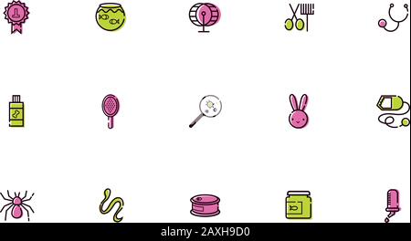 Ensemble d'icônes et d'accessoires Illustration de Vecteur