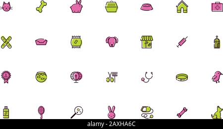 Ensemble d'icônes et d'accessoires Illustration de Vecteur