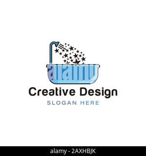 Meilleures Idées de logo de bain. Logo inspiration. Illustration Du Vecteur De Modèle. Isolé Sur Fond Blanc Illustration de Vecteur