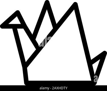 Vecteur d'icône de papier de grue. Illustration du symbole de contour isolé Illustration de Vecteur