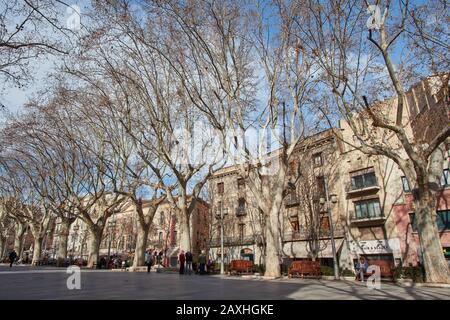 Figueres, Gérone, Espagne; février/02/2020; centre-ville et parc de Figueres, province de Gérone, Espagne. Banque D'Images