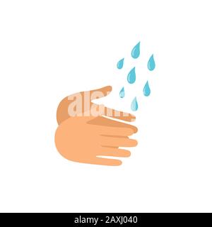Illustration vectorielle icône lavage mains isolée sur fond blanc. Illustration de Vecteur