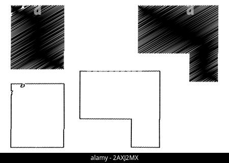 Elbert et Bent County, Colorado (comté des États-Unis, États-Unis d'Amérique, États-Unis, États-Unis, États-Unis) illustration vectorielle de carte, esquisse de gribble Elbert et carte de Bent Illustration de Vecteur