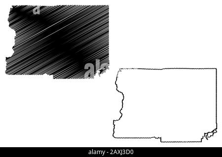 Comté de Boulder, au Colorado (États-Unis County, États-Unis d'Amérique,USA, États-Unis, US) map vector illustration, scribble sketch carte Boulder Illustration de Vecteur