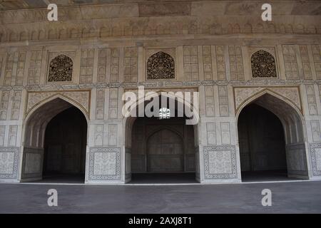 Nagina Masjid intérieur, fort Agra, état de l'Uttar Pradesh en Inde Banque D'Images