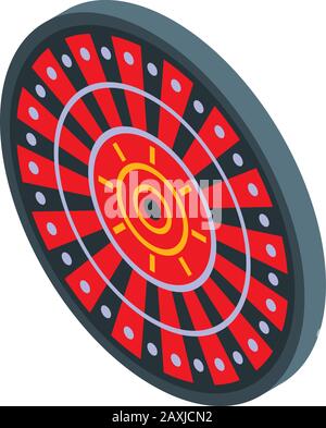 Icône rouge de roulette de casino, style isométrique Illustration de Vecteur