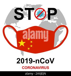 Arrêt Wuhan coronavirus 2019-nCoV concept. Dangereux coronavirus ncov chinois. Illustration vectorielle pour les articles de blog, nouvelles, articles sur le virus 2019-nCoV Illustration de Vecteur