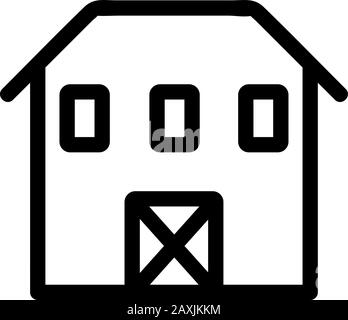 Vecteur d'icône de ferme de maison. Illustration du symbole de contour isolé Illustration de Vecteur