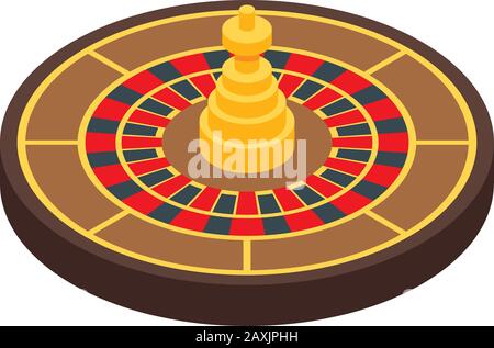 Icône de roulette de poker, style isométrique Illustration de Vecteur