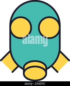 masque la ligne d'accessoire de protection et l'icône de style de remplissage Illustration de Vecteur