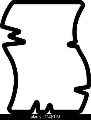vecteur d'icône de défilement du papier parchemin. Illustration du symbole de contour isolé Illustration de Vecteur