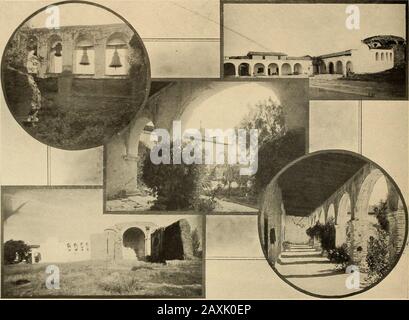 Vues Sur La Californie Du Sud . San GABRIEL MISSIONTHIS site historique près de Los Angeles et Pasadena a été fondé par les Pères franciscains en 1771 dans le but de convertir les Indiens de cette territorialité et de répandre le christianisme dans le monde occidental. Étant les mieux préservées de toutes les anciennes missions, il contient de nombreuses fresques anciennes rares, des images sculptées à la main et des peintures provenant d'Espagne. Les vieux cloches, à l'origine six, maintenant seulement quatre, sonnent toujours l'Angelus et la convocation à la masse. Mission SAN JUAN CAPISTRANOLa ruine massive de la Mission Capistrano, dans le comté d'Orange, à environ 60 miles de fro Banque D'Images