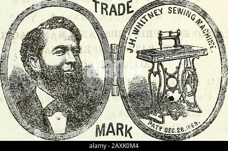 Le magazine historique et des notes et des questions concernant les antiquités, l'histoire et la biographie de l'Amérique . Machine À Coudre... Patd. 85 Juillet 1871. Est le résultat des efforts constants et de l'expérience pratique de M. J. H. Whitney pour les vingt dernières années. L'ancienne machine Weed originale, autrefois si populaire, et qui a reçu la plus haute prime à l'exposition de Paris, en 1867, fut l'invention conjointe de M. J. H. Whitneyet de M. T. E. Weed, en 1853. Ils étaient des parties en affaires, jusqu'à 1^55, lorsque M. Weedmoud ; depuis lors, M. Whitney a apporté DE PRÉCIEUSES AMÉLIORATIONS, et a récemment pat Banque D'Images
