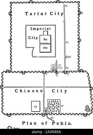 Le pays des boxeurs, ou, la Chine sous les alliés . Empire réformé pages 279-298 Index ......... pages 299-307 LISTE D'ILLUSTRATIONS COMMANDANT EN CHEF ET PERSONNEL DES FORCES BRITANNIQUES EN CHINE DU NORD .... PLAN DE FRONTISPIECE DE PEKIN . . . . XVI CONCESSIONS EUROPÉENNES, TIENTSIN ET LA RIVIÈRE PEIHO . ^ EXÉCUTION D'UN BOXEUR PAR LES FRANÇAIS . . 28 JARDINS PUBLICS ET GORDON HALL SUR LA ROUTE VICTORIA, CONCESSION ANGLAISE . . ... 28 L'INFANTERIE COLONIALE FRANÇAISE MARCHANT PAR LA CONCESSION FRANÇAISE, TIENTSIN . ... 38 OFFICIERS ALLEMANDS ACCUEILLANT LE TERRAIN - LE MARÉCHAL COUNT VON WALDERSEE À LA GARE, TIENTSI Banque D'Images