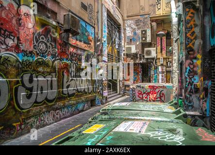 Melbourne, Cityscape, Graffiti, Victoria Province, Australie Banque D'Images