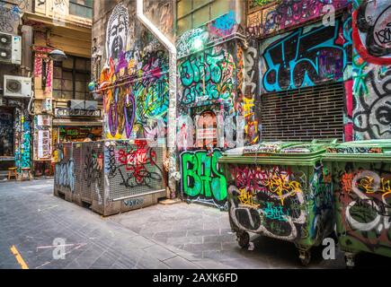 Melbourne, Cityscape, Graffiti, Victoria Province, Australie Banque D'Images