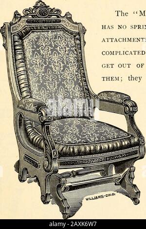 Cincinnati Society Blue Book et répertoire familial . 18 et 16 W. CINQUIÈMEMENT STREET, CINCINNATI, O. LA CÉLÈBRE Chaire de rocking de la plate-forme McLean. La chaise McLean N'A PAS DE RESSORTS OU RUBBERATTACHMENTS POUR CASSER, NORCOMPLICAED MACHINES TOGET HORS DE L'ORDRE SOUS eux; ils sont sur roulettes, et peuvent être déplacés sur les tapis par faectilement noiseless, peut être relancé avec la sécurité intoise réconfortableposition. Caland les voit. PRIX ALLANT DE 6,50 $, À LA HAUSSE. Bureau :179, Rue West Fourth, Bet. Elm ami Plum. Banque D'Images