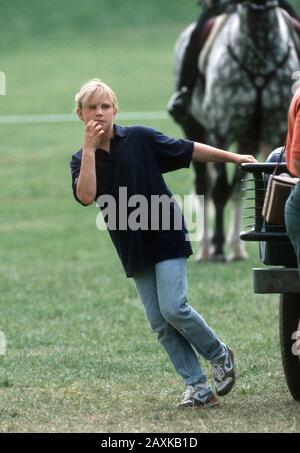 Zara Phillips Lors Des Épreuves Du Windsor Horse, Windsor, Angleterre Avril 1991 Banque D'Images