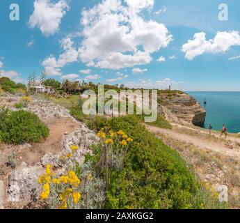 Luxueuse villa avec grand jardin, phare Farol de Alfanzina, Cavoeiro, Portugal, Banque D'Images