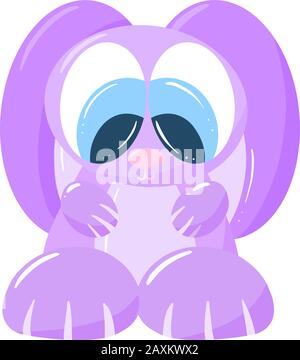 Un Mignon Personnage de lapin de lapin de lapin de carion pour Pâques ou l'histoire des enfants Illustration de Vecteur