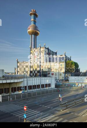 Chauffage urbain Spittelau, 9ème arrondissement Alsergrund, Vienne, Autriche Banque D'Images