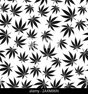 Motif feuille de cannabis sans couture Illustration de Vecteur
