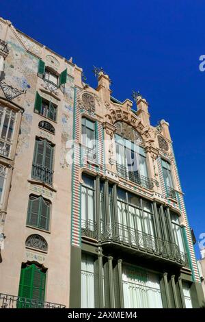 Maison Art nouveau Can Forteza Rey à la Placa del marques del Palmer, Palma de Majorque, Majorque, Iles Baléares, Espagne Banque D'Images