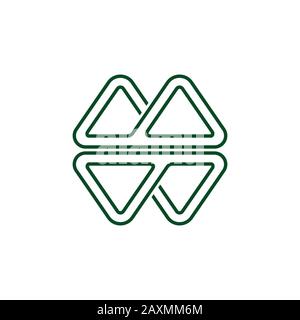 lettre simple mw ligne géométrique triangle montagne logo vecteur Illustration de Vecteur