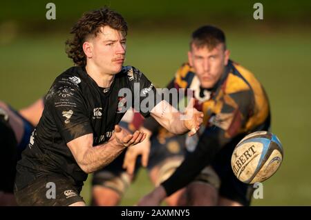 Sherborne RFC 1 XV contre Oxford Harlequins RFC 1 XV, samedi 18 janvier 2020 - Sherborne, Angleterre, Royaume-Uni (crédit photo : Nick Walker/Spo) Banque D'Images