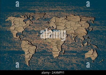 Carte du monde décrit environ avec fond blanc Banque D'Images