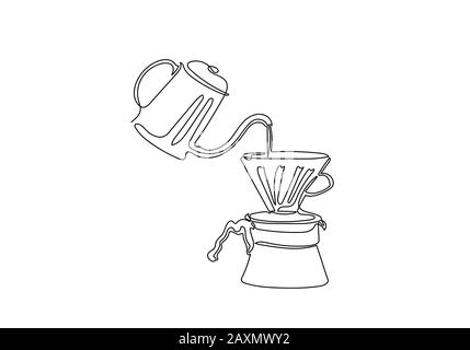 Une goutte de café en continu. Banque D'Images