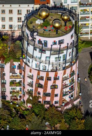 Vues Aériennes, 'Grüne Zitadelle', Hundertwasser House, Hôtel D'Art De Magdeburg, Magdeburg-Altstadt, Magdeburg, Saxe-Anhalt, Allemagne Banque D'Images