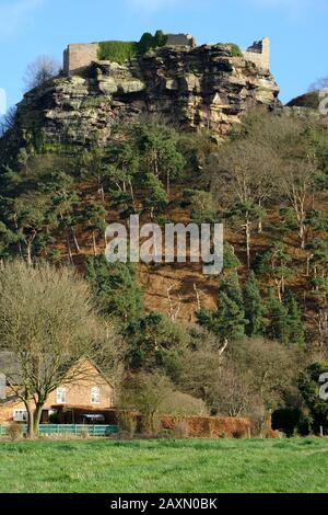 Château de Beeston, pierres, Monument, Crag Rocky, murs-rideaux, Château Royal, Fortification, ruines, Histoire, Beeston, Cheshire Royaume-Uni Banque D'Images