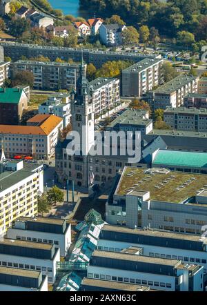 Photo aérienne, Hôtel de ville Dessau-Roßlau, Office de Tourisme Dessau-Roßlau, Office de Tourisme Dessau-Roßlau, Zerbast Street, Dessau, quartier Goslar, Saxe Banque D'Images