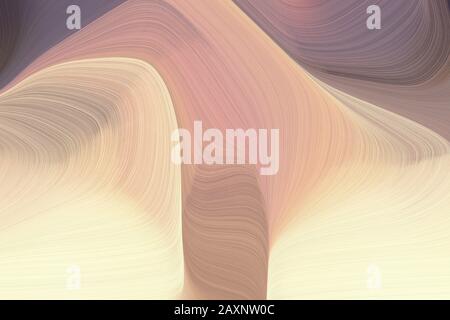 lignes artistiques à vagues ondulées et motif d'arrière-plan avec blé, gris sombre et brun rosé. Banque D'Images