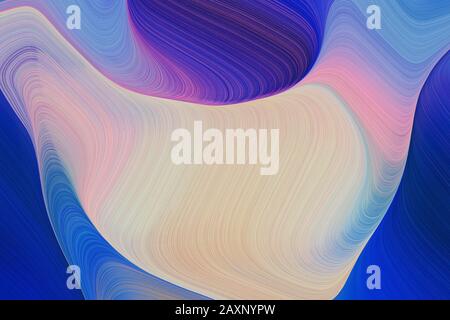 abstrait artistique avec élégant motif vagues de turbulence à l'arrière-plan avec argent, bleu de minuit et violet modéré. Banque D'Images