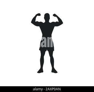 Silhouette de sport homme. Illustration vectorielle. Plat. Athlétique Illustration de Vecteur