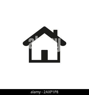 Home icon vector. Télévision simple symbole. Illustration parfaite pictogramme noir sur fond blanc. Illustration de Vecteur
