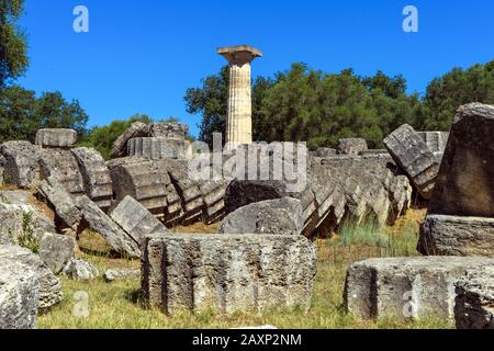 Grèce Antique. Ruines à Olympia Banque D'Images