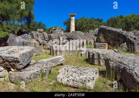 Grèce Antique. Ruines à Olympia Banque D'Images