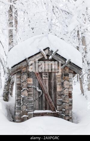 Finlande, Laponie, Muonio, Keimiöniemi, cabane de pêcheurs Banque D'Images