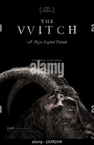 The Vitch : un conte de la Nouvelle-Angleterre (2015) dirigé par Robert Eggers et mettant en vedette Anya Taylor-Joy, Ralph Ineson, Kate Dickie et Harvey Scrimshaw. L'horreur surnaturelle se trouve en Nouvelle-Angleterre en 1630, où une famille chrétienne est forcée de faire face au vrai mal. Banque D'Images