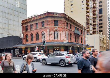 Le Georgian style Edinburgh Castle Hotel de 1930 à Pitt Street, Sydney a été construit par Tooth & Co mais un pub est sur le site depuis 1885. Banque D'Images